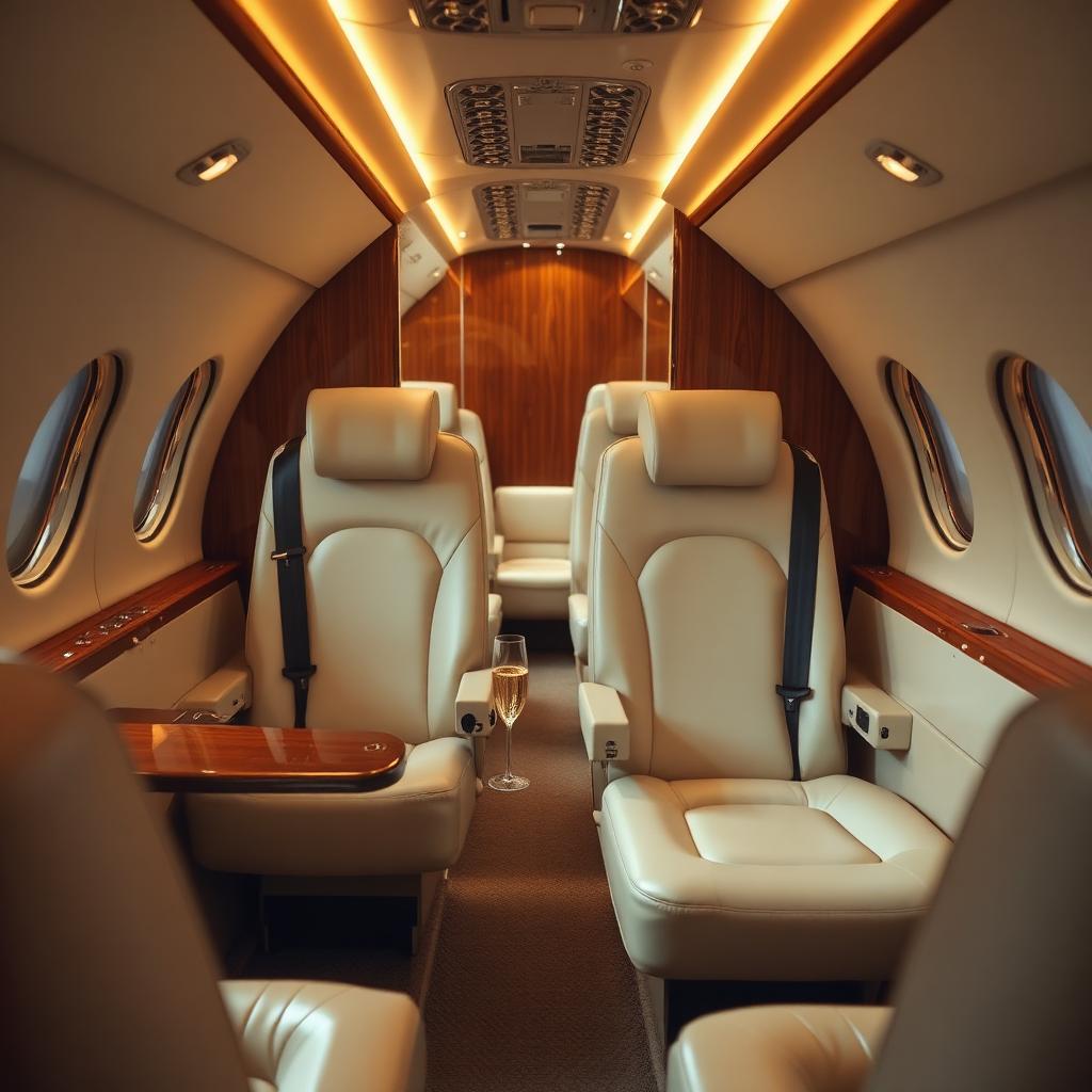 Kabine eines Privatjets